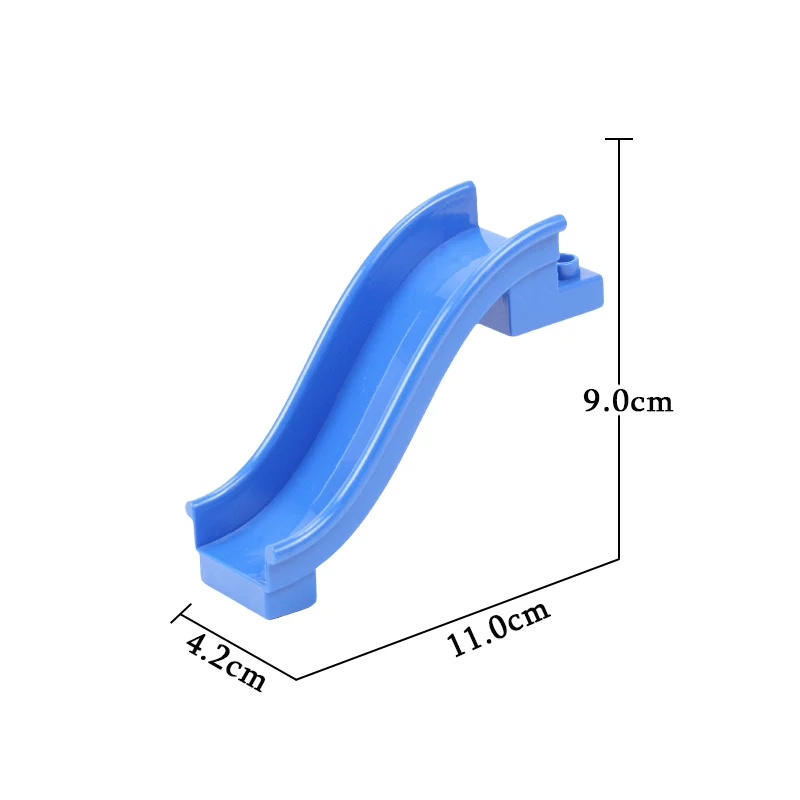 Классические большие строительные блоки, аксессуары, совместимые с Duplos, блоки, качели, слайд-лестница, труба, игровая площадка, игрушки, подарок для ребенка - Цвет: blue slide ladder