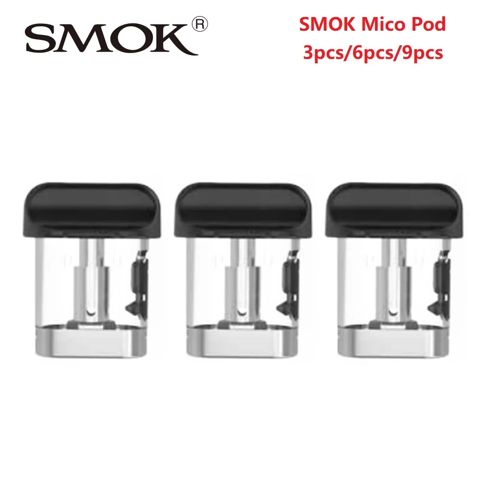 Оригинальный 3 шт. SMOK Mico Pod с емкостью 1,7 мл и 1.0ом катушка/0.8ом катушка/1.4ом катушка для SMOK Mico комплект Pod системы запасные части