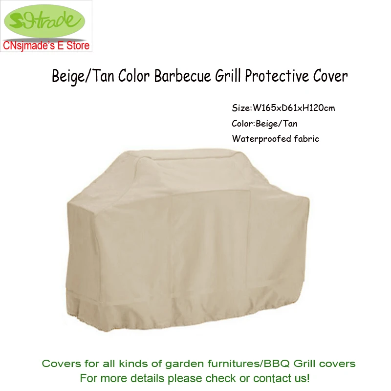 Free shipping,Beige Barbecue Grill Protective Cover 165X61X120cm