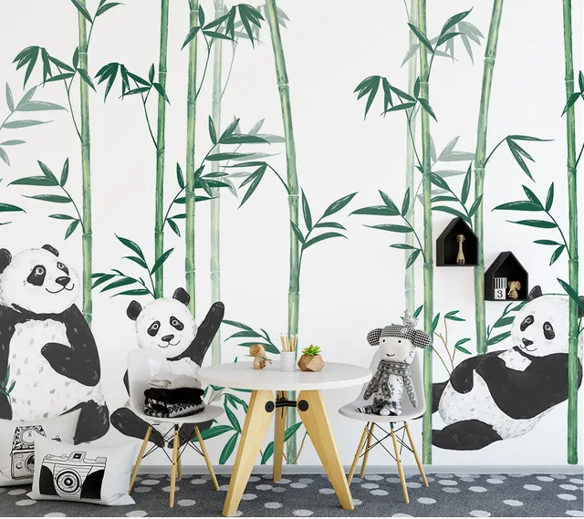 Hand Malen Chinesischen Nette Panda Bambus 3d Cartoon Wandbilder Wallpaper Fur Kind Baby Zimmer 3d Wandbild 3d Cartoon Wand Papier Wallpapers Aliexpress