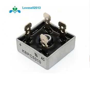 

1Pcs 50A 1000V Metal Case Single Phases Diode Bridge Rectifier KBPC5010