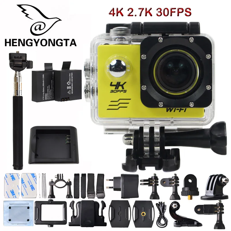 Горячие Продаж Ultra HD 4 К 2.7 30FPS Спорт Действий камеры WI-FI 2.0 ДЮЙМОВЫЙ 170 Градусов