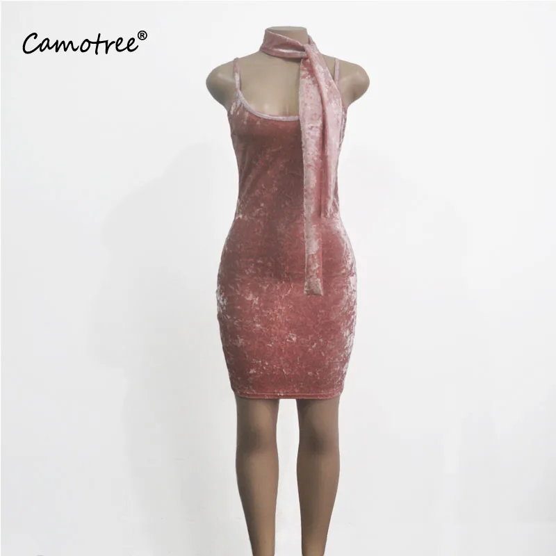 Ruched Конструктор Бархат Cami Dress Sexy Ladies Ночной Клуб Одежда Без Рукавов скольжения