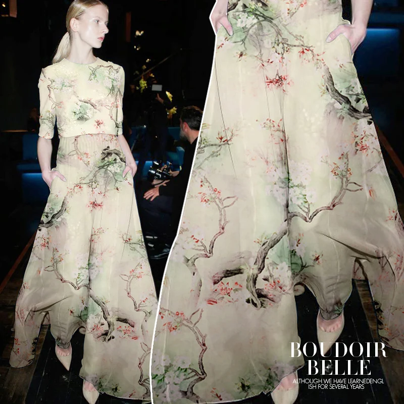 

[spring] silk trees fight Europe Genduan satin silk fabric digital printing Tiancan silk cloth skeleton cloth