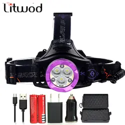 Litwod Z307307 9000LM 3 шт XM-L2 U3 3 * удара светодио дный Фары Фара фонарик Фонари 18650 или батарейки АА