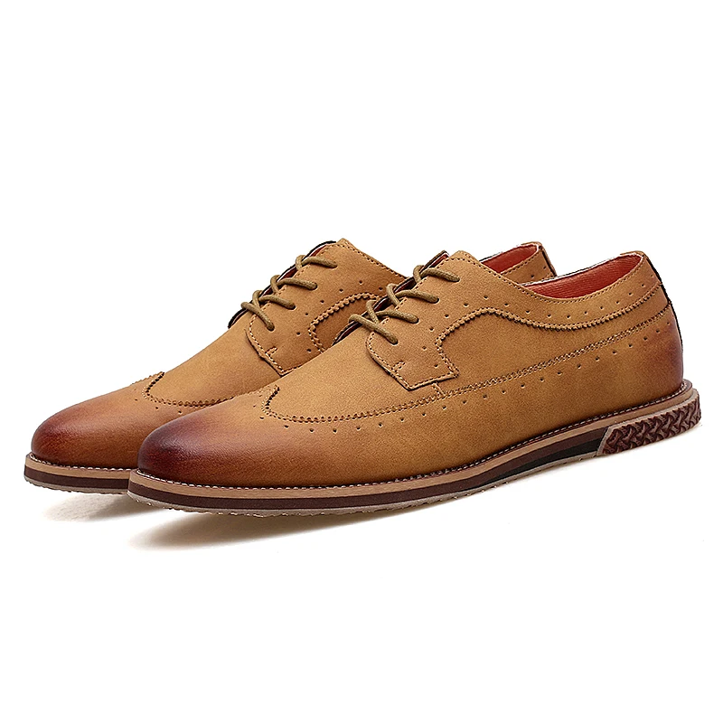 fashion suede leather men shoes elegant male footwear italian office leisure moccasins dress classic brogue oxford shoes for men (14)