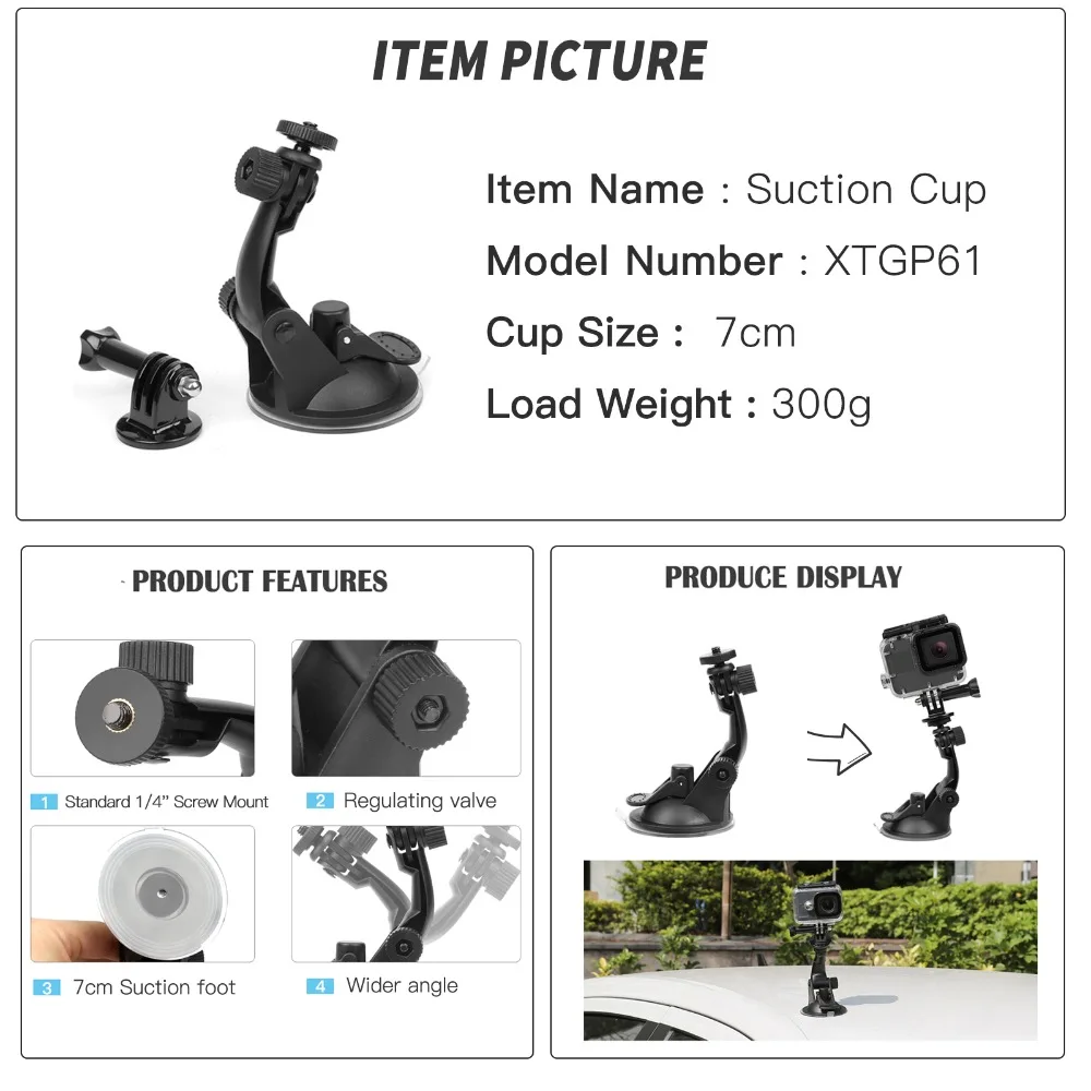 Цена Стрелять Действие Камера аксессуаров для GoPro Hero 7 6 5 4 черный Xiaomi Yi 4 K Lite 2 SJCAM SJ7 Экен H9 Go Pro крепление для Sony Nikon комплект