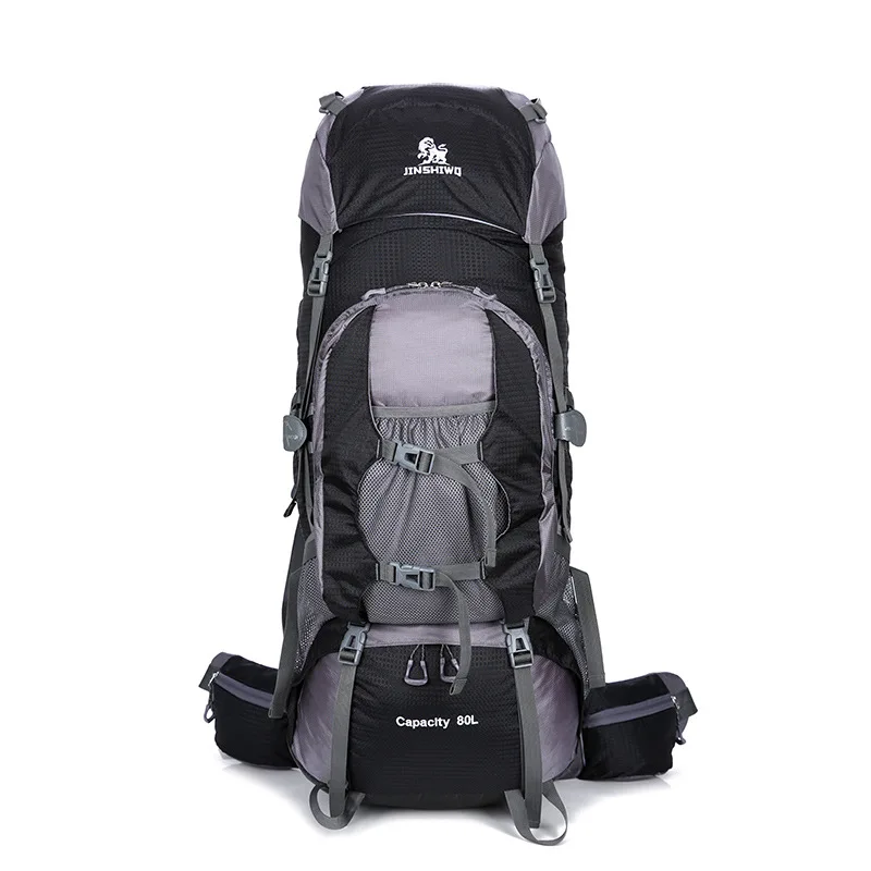Утилита 80L походный рюкзак для кемпинга водонепроницаемый альпинистский Треккинг Рюкзак с регулируемой системой резинки Мужская и Женская дорожная сумка - Цвет: Black