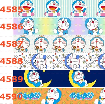 

10yards -different sizes -lovely fat cat Cartoon Doraemon pattern Grosgrain ribbon