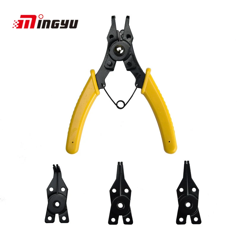 

4 in 1 Circlip Pliers Multi Crimp Tool Flexible Head Snap Ring Pliers Internal External Ring Remover Retaining Circlip Pliers