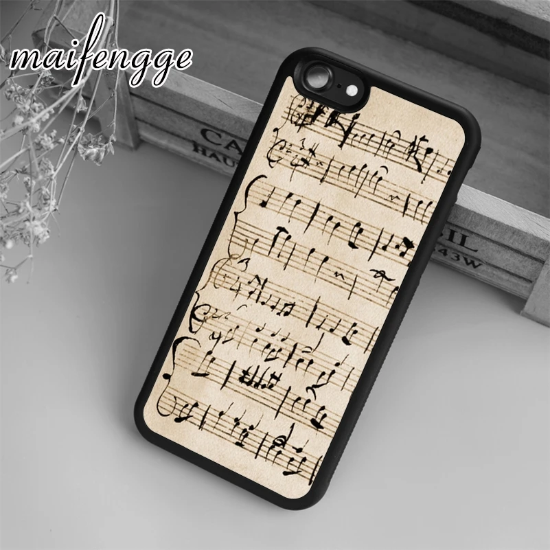 

maifengge Music Note Mozart Case For iPhone 6 6S 7 8 Plus X 5 5S SE Case cover for Samsung S5 S6 S7 edge S8 Plus shell