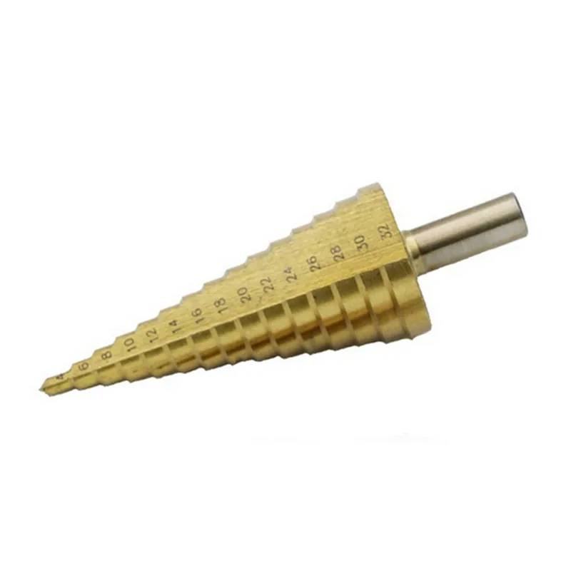Step drill bit 32mm Triangle auger drill 4-32mm/4-20mm/4-12mm Triangular shank drill spiral groove step triangular pagoda shape