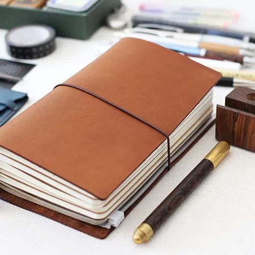 

K&KBook Newest 100% Genuine Cowhide Leather Design Traveler's Notebook Vintage Travel Journal Diary Handmade Sketchbook Refill