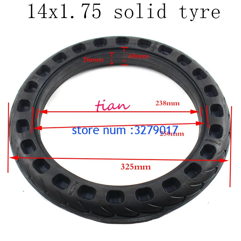 

2019 Hot sale Good quality 14 inch lithium tram bicycle tyre 14x1.75 bicycle electric bicycle explosion-proof solid tire