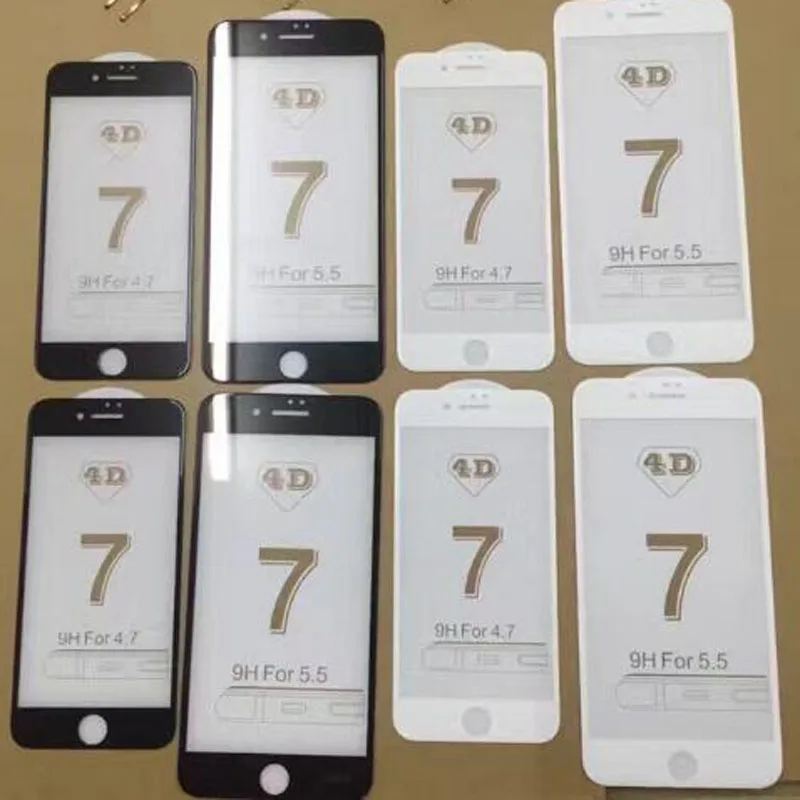 Закаленное стекло wcancanangli 4D твердость 9 H изогнутый край для iPhone 7 защитное полное