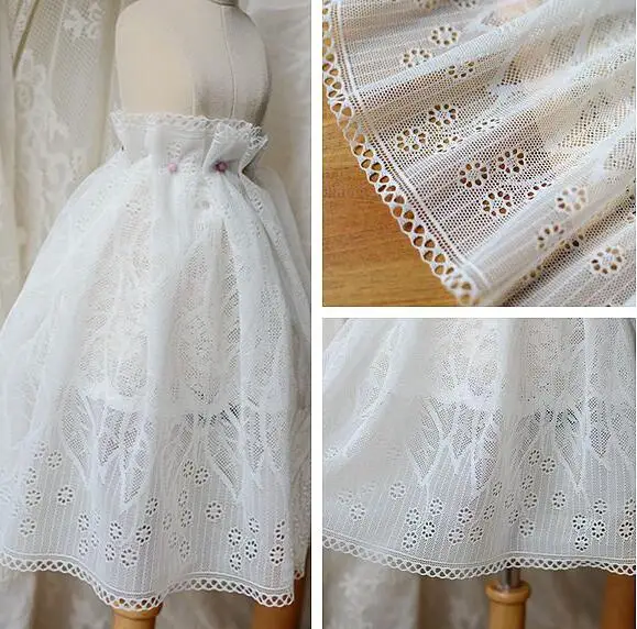 

Free Shipping 2016 Hot Sale 1 Meter 22cm Milk White Elastic Stretch Lace trim DIY Sewing Headband Making Lace Fabric Lace Trim