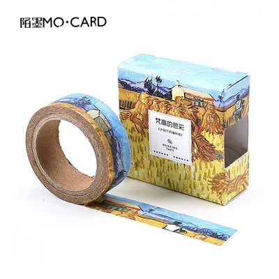 Creative Van Gogh Oil Painting Japanese Masking Washi Tape Decorative Adhesive Tape Diy Scrapbooking Sticker Label Stationery - Цвет: Sunset sowers