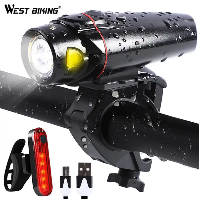 west biking 2 uds de luces led para bicicleta de montana faro delantero recargable via usb