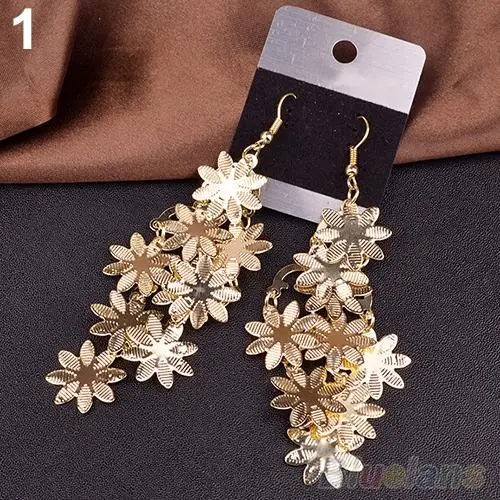 

Women's Vintage Alloy Multi-layer Snowflakes Dangle Earrings Jewelry 2MWD
