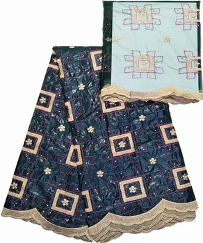 

Hot sale 5+2yards bazin riche getzner jacquard brocade fabric latest african laces 2019 nigerian lace fabrics for dress KY-A17