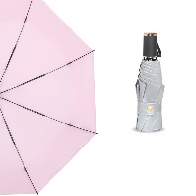 Портативный мини Супер анти УФ женский зонт от солнца дождь женский солнечный и дождливый зонтик для мужчин Женский дорожный Sombrilla Плайя - Цвет: pink