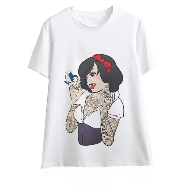 Women Clothes 2019 Grunge Aesthetic Tshirt Princess Print Harajuku