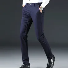 Мужская одежда, костюм, брюки/мужские высококачественные тонкие брюки для отдыха/мужские высококачественные однотонные облегающие деловые брюки