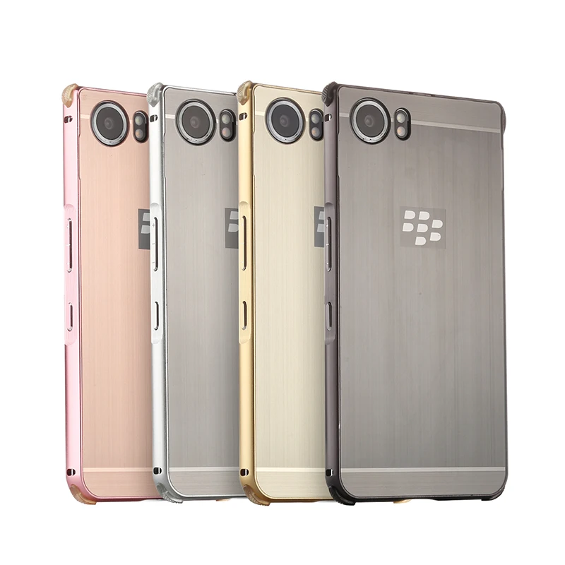 

For BlackBerry KEYone Case Brushed Back Cover Hard Case with Plating Metal Frame Case for BlackBerry KEYone