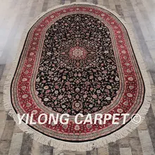 YILONG 5'x8' ручной работы персидский шелковый ковер Овальный Цветок Кашмир шелковый ковер(SL104B5x8