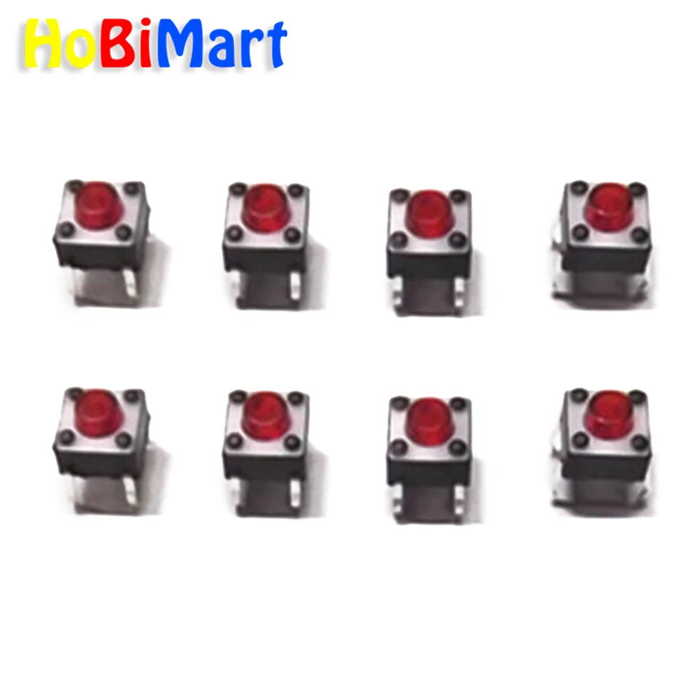

10PCS 6*6*5MM Black/ Red Small Button Switch Copper Foot Micro Square Push Button Switches Electronic Accessories 6X6X5 #Hbm0022