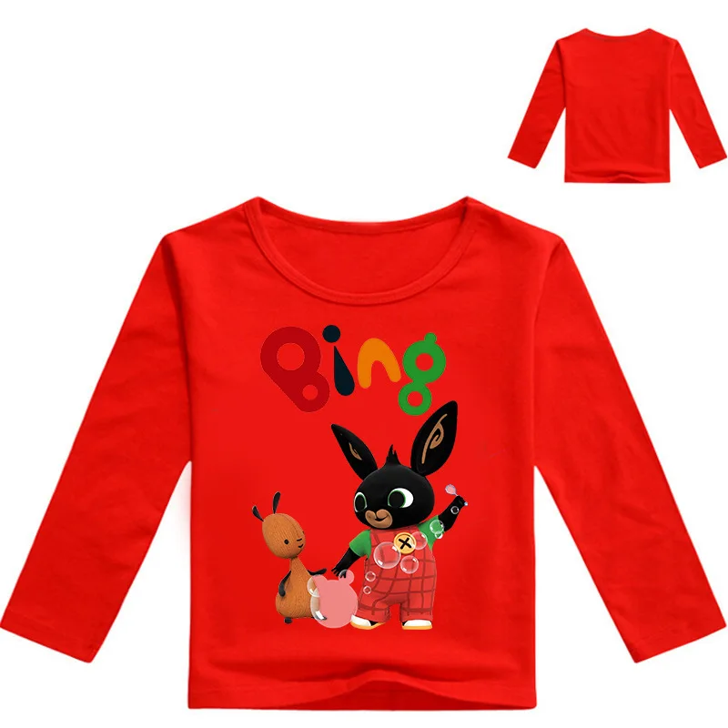 От 2 до 12 лет, Детская футболка с кроликом весенне-осенняя футболка с длинными рукавами для маленьких мальчиков и девочек Детские рубашки с Банни, одежда для подростков, MHIY - Цвет: style 4