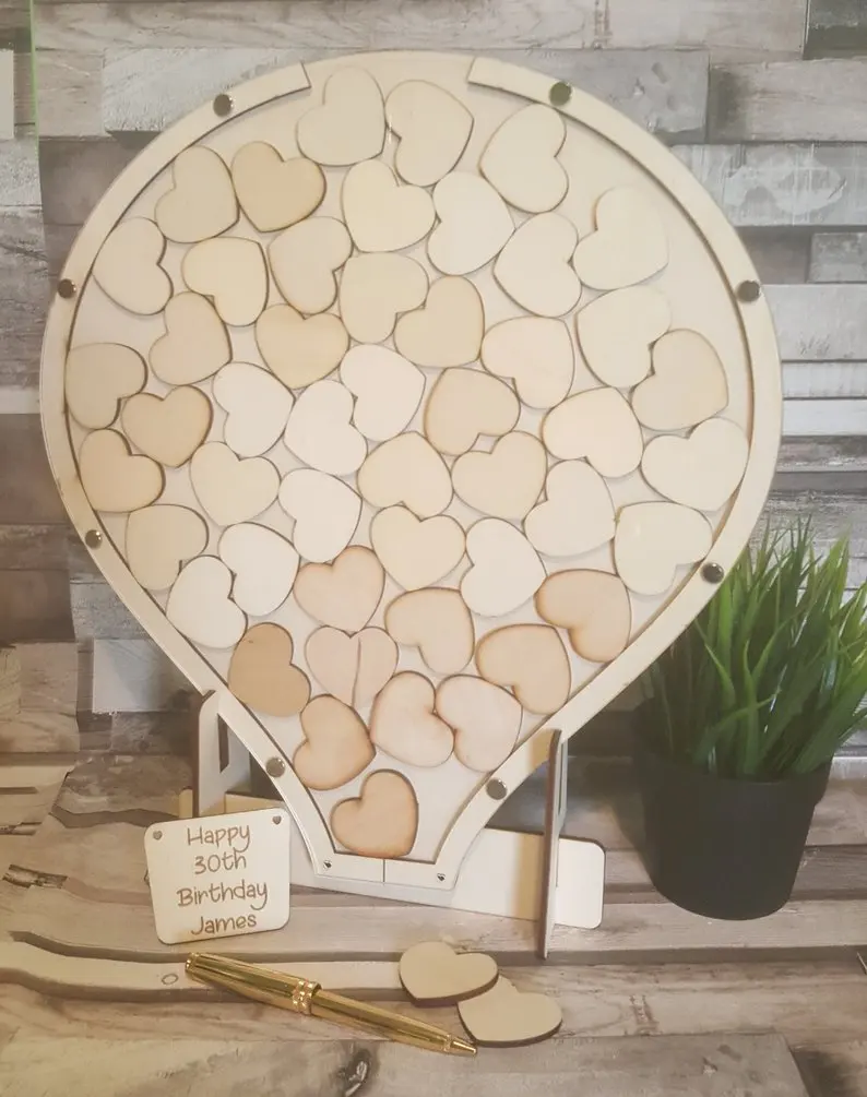 

Wedding Guest book Alternative, Balloon Drop box Wedding Guest book, Wooden Guest Book, Birthday, Christening Guest Book