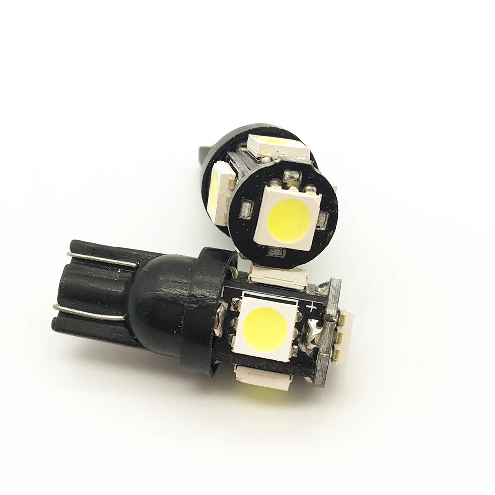 T10 светодио дный 400 шт. T10 5050 5 SMD 5 светодио дный 194 168 W5W светодио дный лампочки автомобиля лампы, распродажа светодио дный огни 12 В белый черный