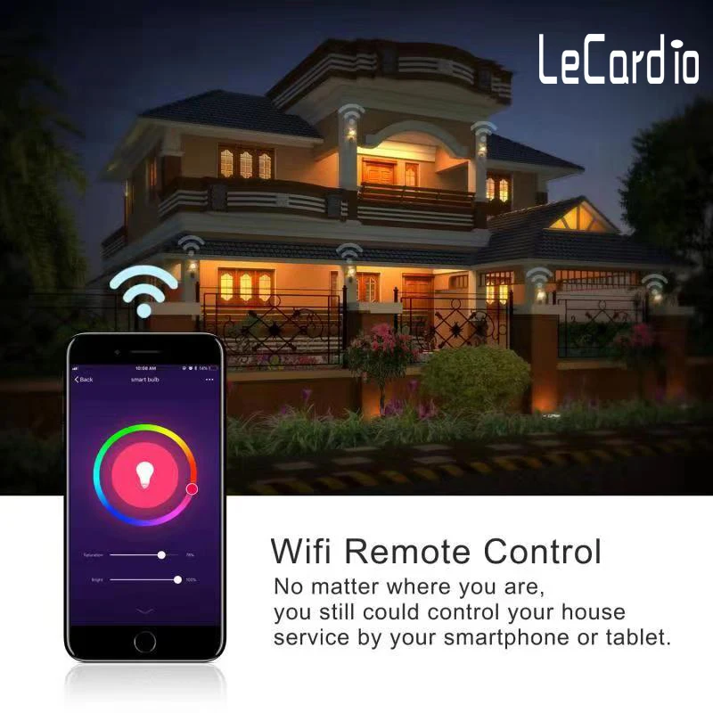 Умная Светодиодная лампа с регулировкой яркости 11 Вт Wi Fi RGB 110 В|Светодиодные