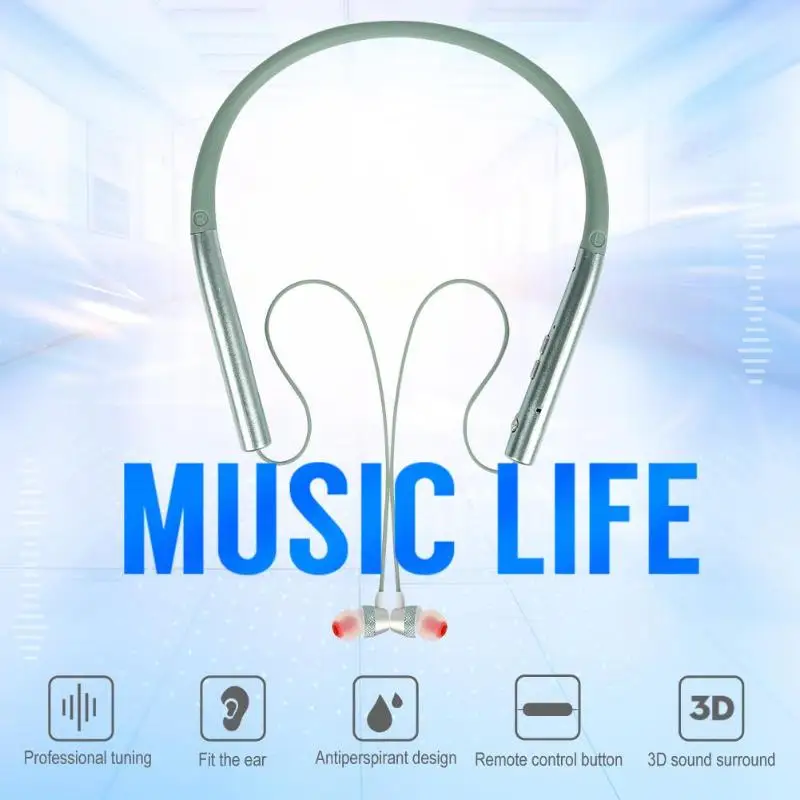 VJ751 Wireless Bluetooth 5 0 Headset With Mic Handsfree Sports Headphones 3D Stereo HiFi Music Headphone High Quality