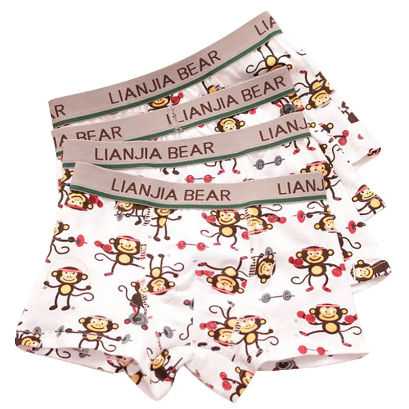 6Pcs/Lot Boys Underwear 2019 New Children monkey Cartoon Giraffes briefs pants for boys