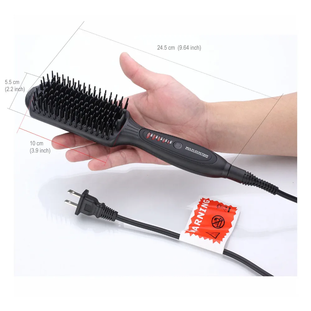 KIKI NEW GAIN Multi-function Hair Straightener Brush Hair Curling Hair Styling Tool Quick Heating for Any Hair Types Hair Straightener Comb  (1)