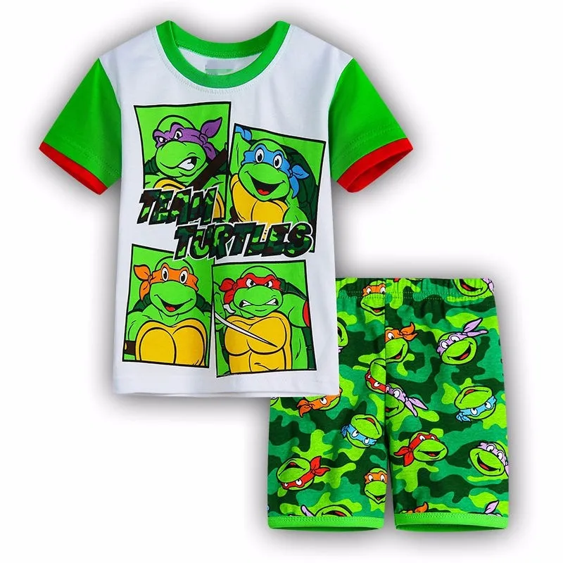 Детская одежда для мальчиков и девочек, детские пижамы, летний комплект с короткими рукавами, детская одежда для сна с рисунком