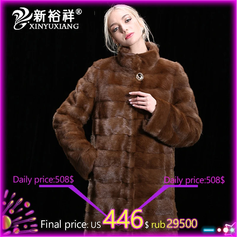 Pour Femme Fille No Coffee Hat Hiver De Mode Chaud Fourrure Personnalisable Vison Real Manteaux Femmes Épais Veste Outwear Véritable Manteau Parka 5ARcjq34SL