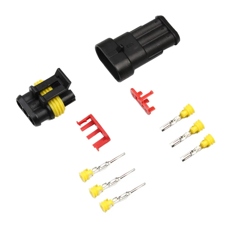3 PIN 1 комплект 1/2/3/4/5/6 Pin автомобилей Водонепроницаемый Электрический провод разъем с электрическая кабельная проводка Авто Грузовик жгута проводов - Цвет: 3 PIN