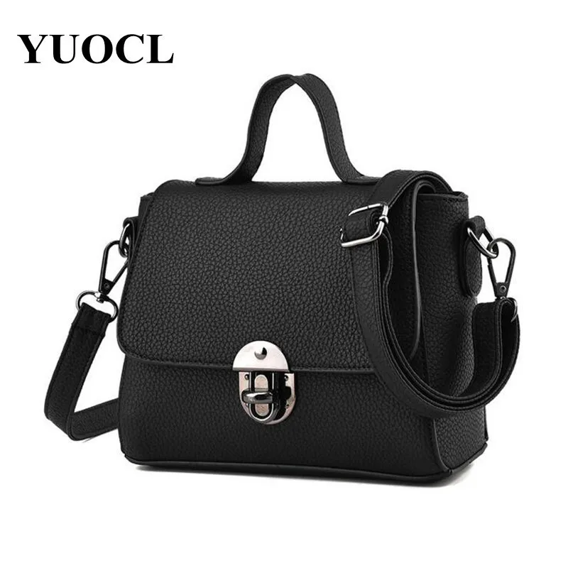 

Women Shoulder Bags Small Crossbody Bag for Women Casual Soft Cover Messenger Bags Solid Black Women Leather Handbags Flap bolsa