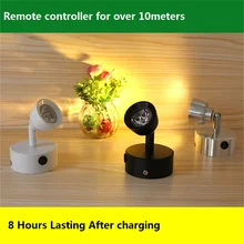 3*1 W подзарядки пульт дистанционного пятно света, пульт дистанционного управления 360 градусов, беспроводной витринное стекло потолочный светодиодный ящик аккумуляторной батареи лампа