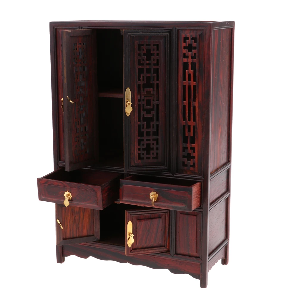 

Handmade 1/6 Furniture for Dolls Action Figures Accessories, Dollhouse Wooden Cupboard Miniature Model Collectible