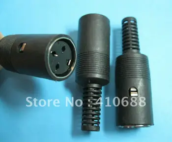 

50 Pcs DIN Jack Connector 3 Pin with Plastic Handle
