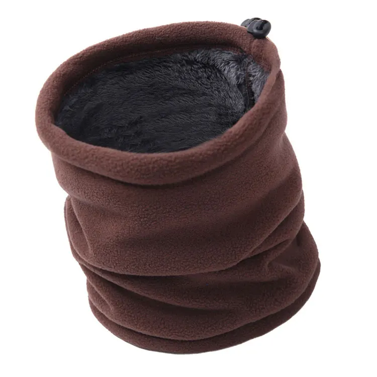 Флисовая Повязка на голову для шеи, теплые гетры для ушей, повязка на голову, зимний теплый шарф для кемпинга, пешего туризма, головной убор, Шапка-бини - Цвет: Double-layer Coffee