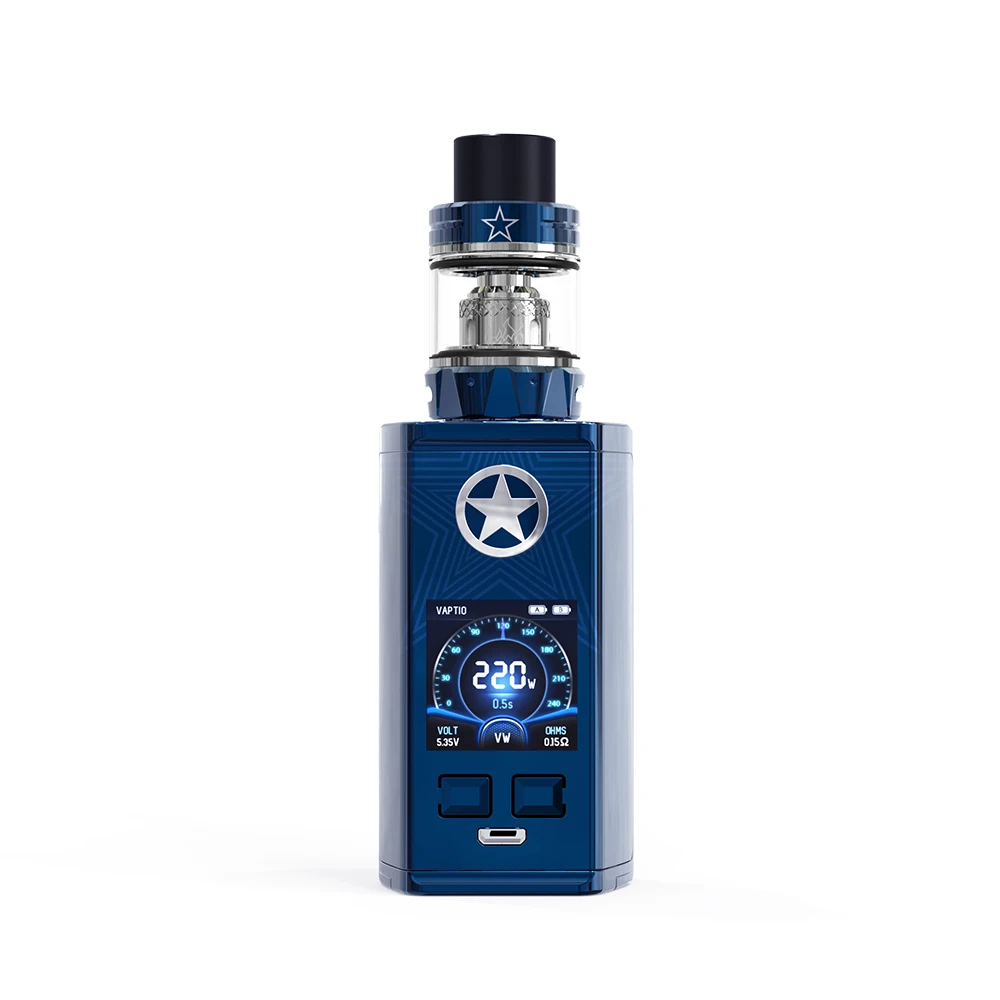 Authentic Electronic Cigarette Vaptio CAPT'N Kit 2.0ml/4.0ml AtomizerTop filling with 220w box mod Fitted TFV8 Baby/TFV12 Tank Authentic Electronic Cigarette Vaptio CAPT'N Kit 2.0ml/4.0ml AtomizerTop filling with 220w box mod Fitted TFV8 Baby/TFV12 Tank