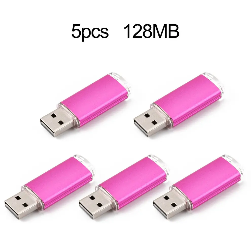 5 piece Creative Mini USB Flash Drive RoseRed 128MB Color USB2.0 Pen