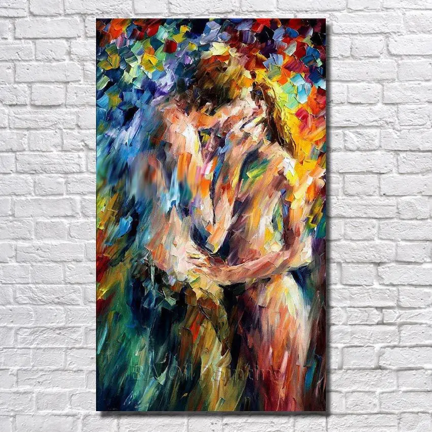 

Free Shipping Modren 100%hand Painted Canvas Oil Paintings Abstract Lover New Wall Pictures For Living Room No Framed Art