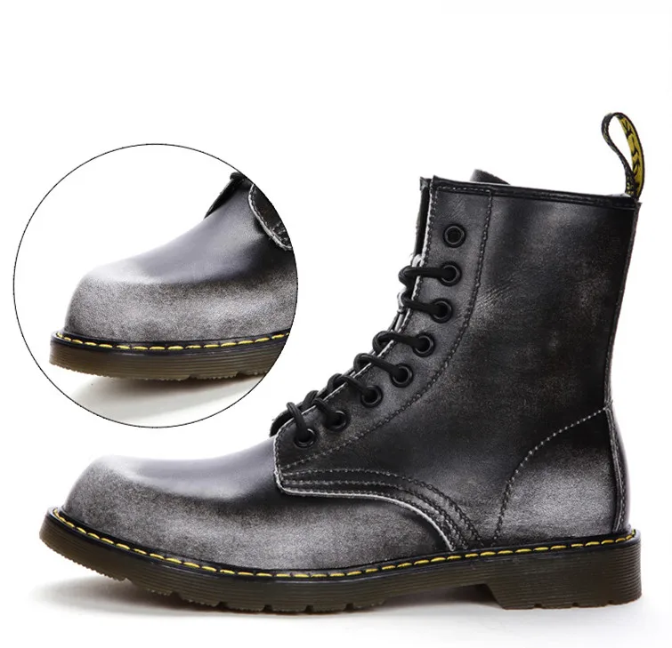 JKPUDUN/модные ботинки унисекс из натуральной кожи; повседневная обувь; Роскошные Брендовые ботильоны ручной работы; рабочие защитные ботинки для влюбленных;