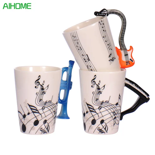 2017 New Fashion Chitarra Personalità Tazza di Ceramica Musica Nota Latte succo 2017 New Fashion Chitarra Personalità Tazza di Ceramica Musica Nota Latte succo